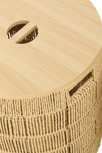 J-LINE SET OF 2 BASKET + LID ROUND PAPER NATURAL - Tuincentrum Lopik