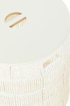 J-LINE SET OF 2 BASKET + LID ROUND PAPER WHITE - Tuincentrum Lopik