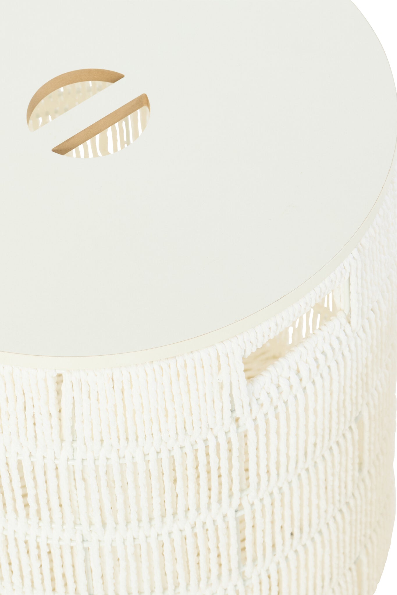 J-LINE SET OF 2 BASKET + LID ROUND PAPER WHITE