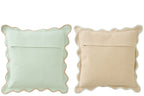 J-LINE KUSSEN SCALLOP KATOEN LICHTBLAUW/BEIGE SET VAN 2 - Tuincentrum Lopik