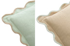 J-LINE KUSSEN SCALLOP KATOEN LICHTBLAUW/BEIGE SET VAN 2 - Tuincentrum Lopik
