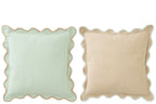 J-LINE KUSSEN SCALLOP KATOEN LICHTBLAUW/BEIGE SET VAN 2 - Tuincentrum Lopik