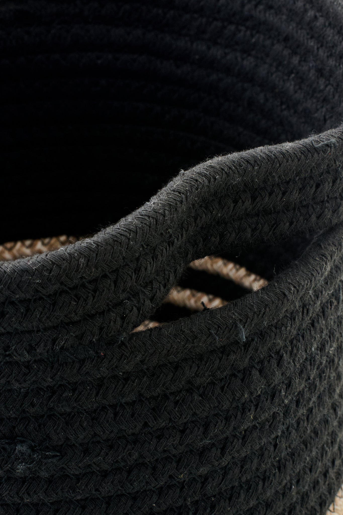 J-LINE SET OF 3 BASKET STRIPED POLYESTER BLACK/BEIGE