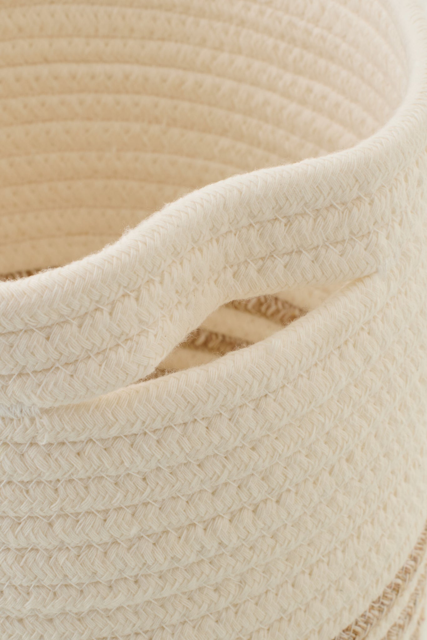 J-LINE SET OF 3 BASKET STRIPED POLYESTER WHITE/BEIGE