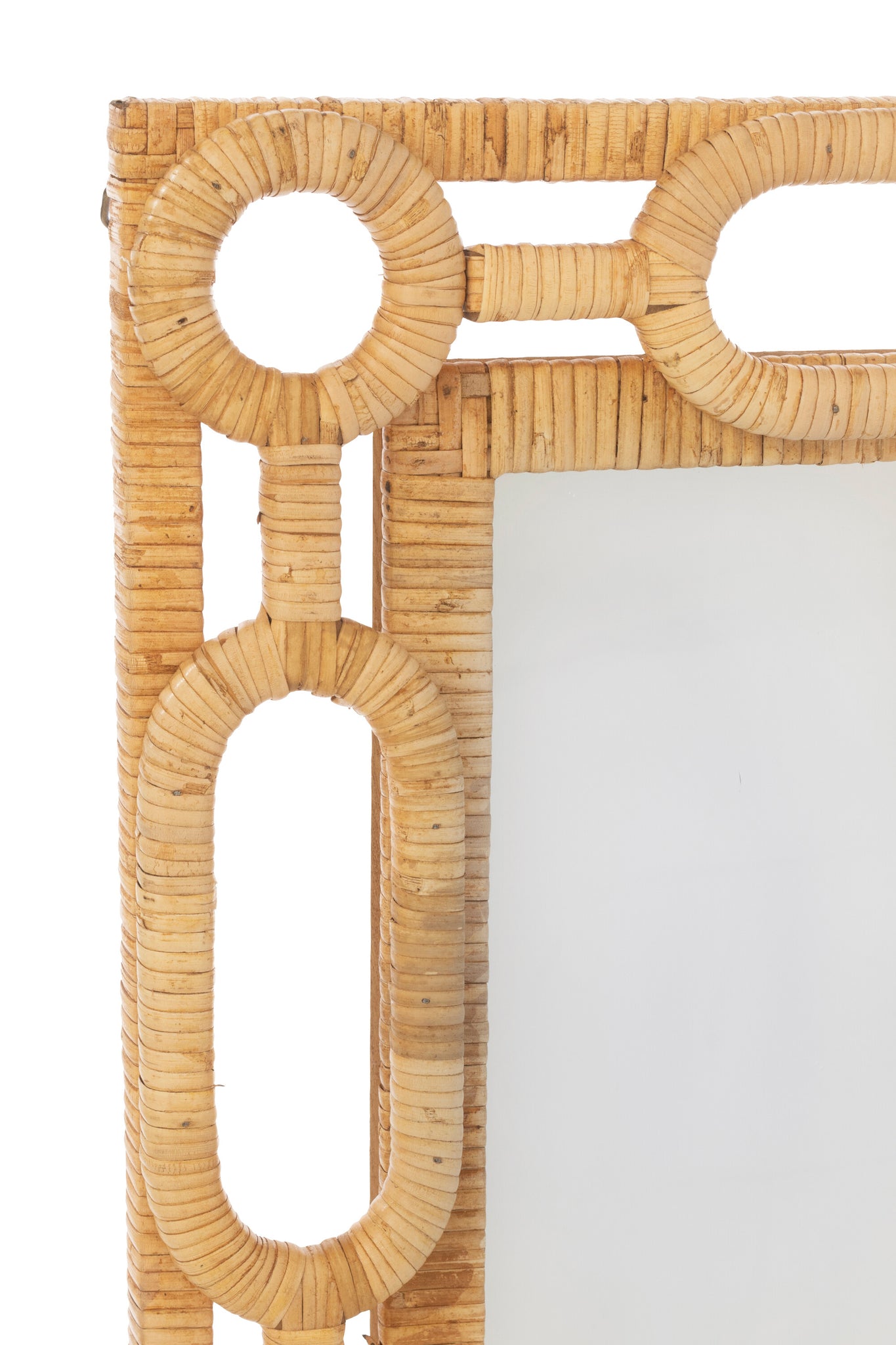 J-LINE WANDSPIEGEL RING ROTAN NATUREL KLEIN