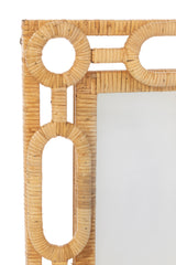 J-LINE WANDSPIEGEL RING ROTAN NATUREL KLEIN