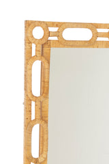 J-LINE WANDSPIEGEL RING ROTAN NATUREL GROOT