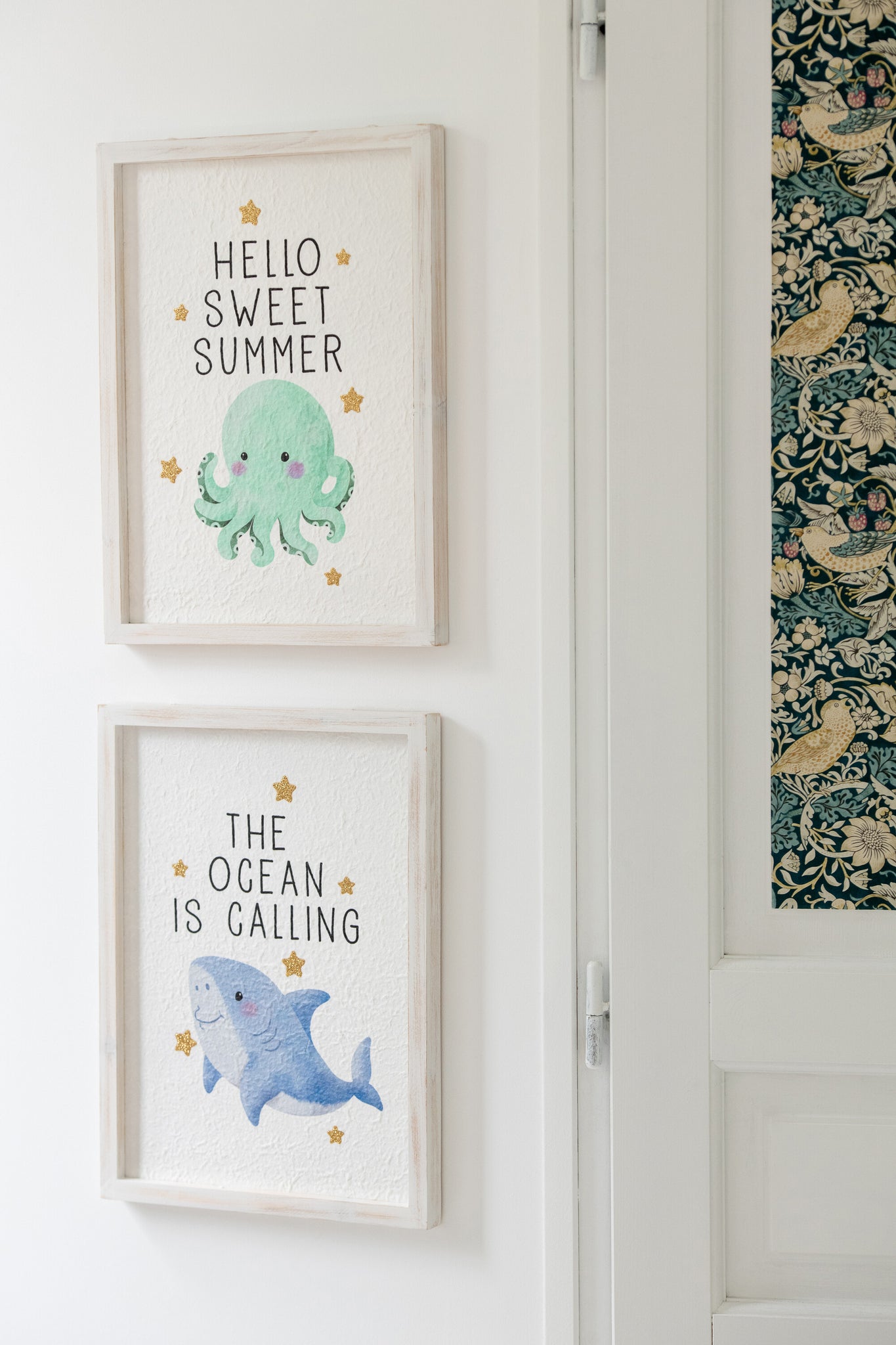 J-LINE WANDDECORATIE ZEEDIEREN PAPIER MULTICOLOR SET 6