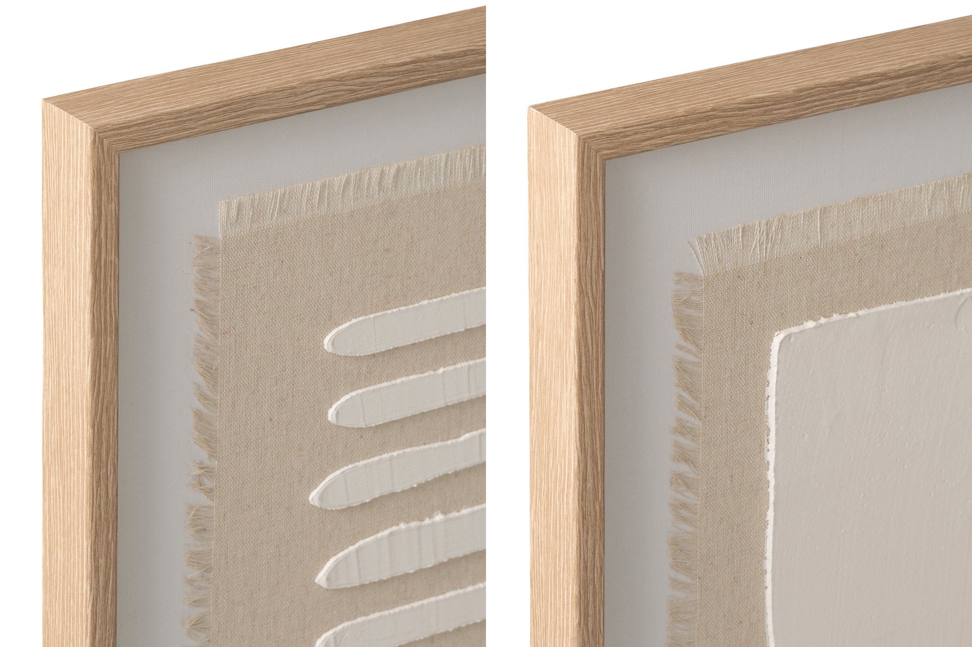 J-LINE WANDDECORATIE ABSTRACT CANVAS NATUREL/WIT - SET VAN 2 - 70 X 50 CM - Tuincentrum Lopik