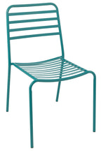 J-LINE TUINSTOEL GESTREEPT METAAL TURQUOISE