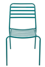 J-LINE TUINSTOEL GESTREEPT METAAL TURQUOISE