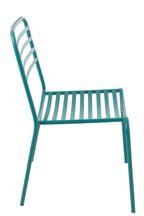J-LINE TUINSTOEL GESTREEPT METAAL TURQUOISE