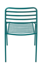 J-LINE TUINSTOEL GESTREEPT METAAL TURQUOISE