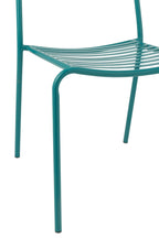 J-LINE TUINSTOEL GESTREEPT METAAL TURQUOISE