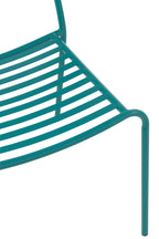 J-LINE TUINSTOEL GESTREEPT METAAL TURQUOISE