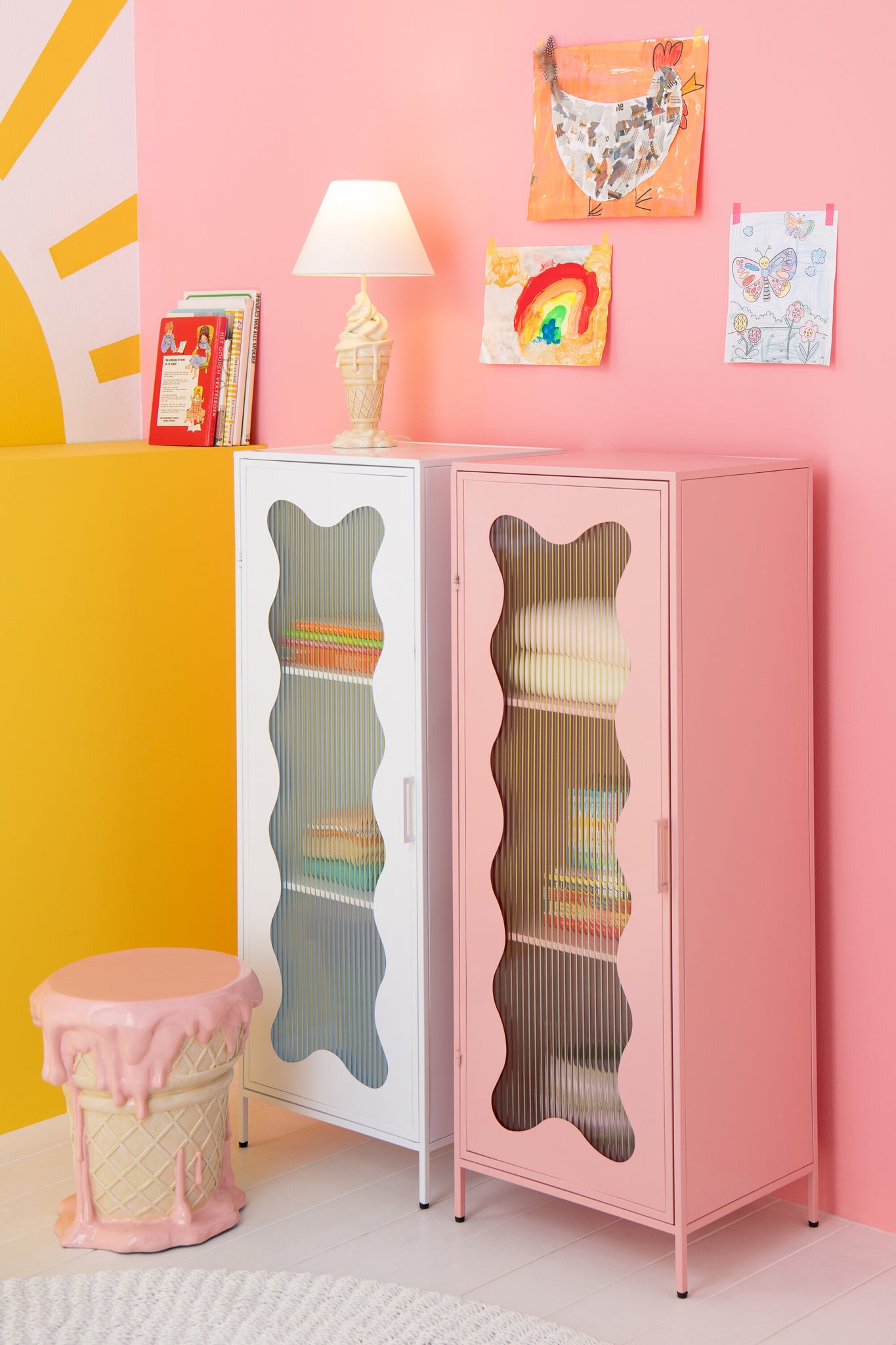 J-LINE KAST WAVES IJZER/GLAS LICHTROZE - Tuincentrum Lopik
