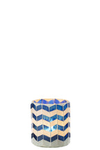 J-LINE CANDLE HOLDER GLASS BLUE/WHITE SMALL II - Tuincentrum Lopik