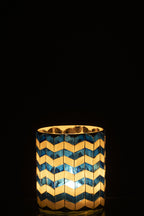J-LINE CANDLE HOLDER GLASS BLUE/WHITE MEDIUM II - Tuincentrum Lopik