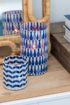 J-LINE CANDLE HOLDER GLASS BLUE/WHITE MEDIUM II - Tuincentrum Lopik