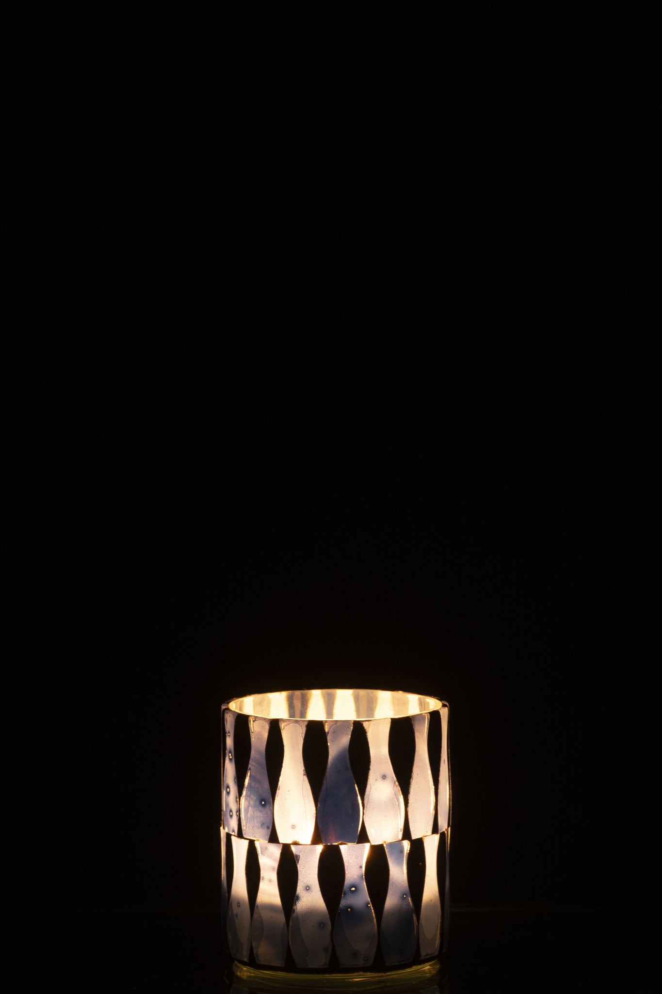 J-LINE CANDLE HOLDER GLASS BLUE/WHITE SMALL - Tuincentrum Lopik