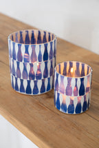 J-LINE CANDLE HOLDER GLASS BLUE/WHITE SMALL - Tuincentrum Lopik