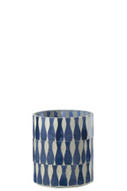 J-LINE CANDLE HOLDER GLASS BLUE/WHITE MEDIUM - Tuincentrum Lopik
