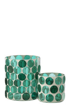 J-LINE KAARSENHOUDER GLAS TURQUOISE LARGE 10X10X12.5CM - Tuincentrum Lopik