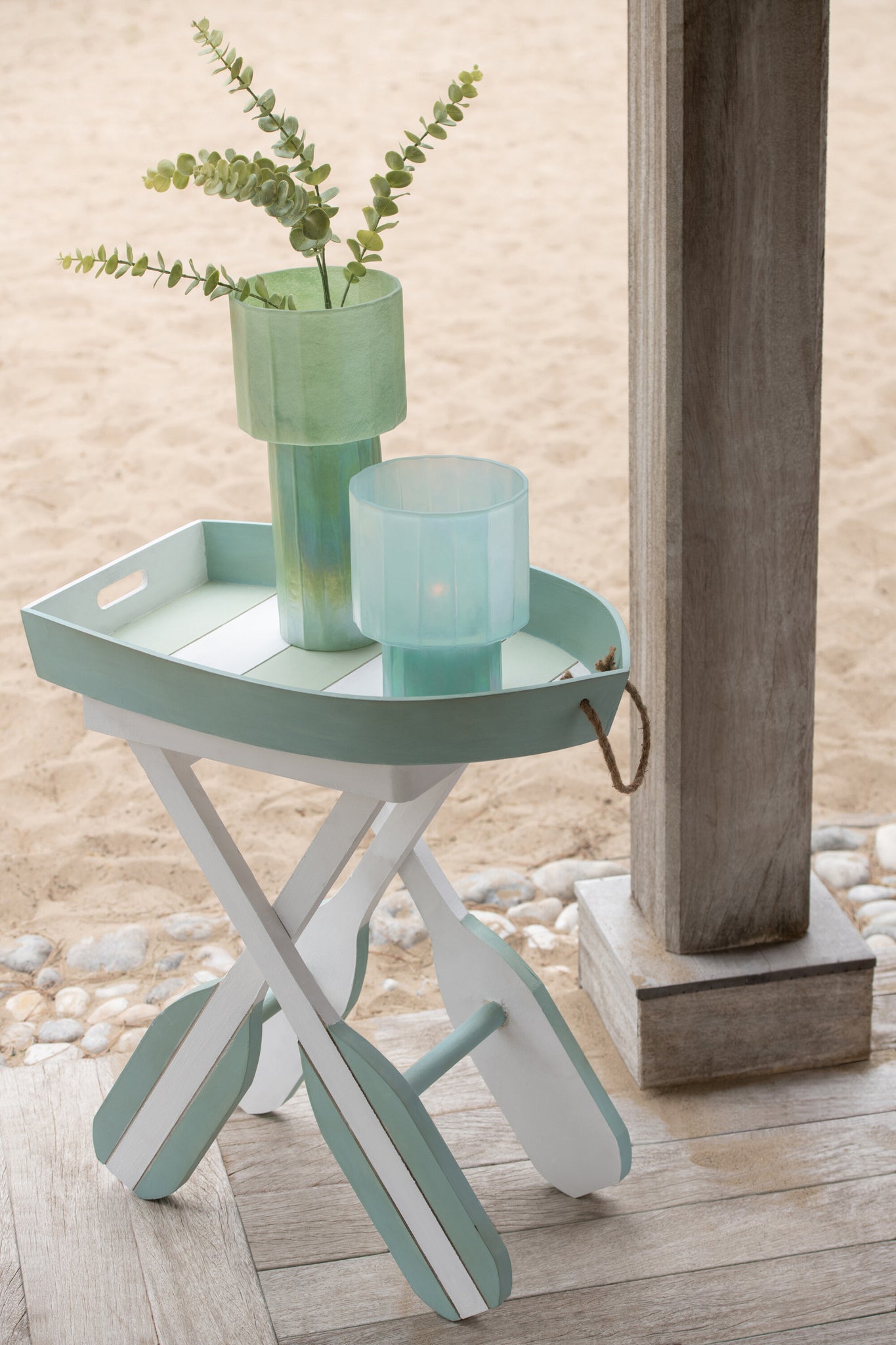 J-LINE WINDLICHT ANN GLAS BLAUW - Tuincentrum Lopik