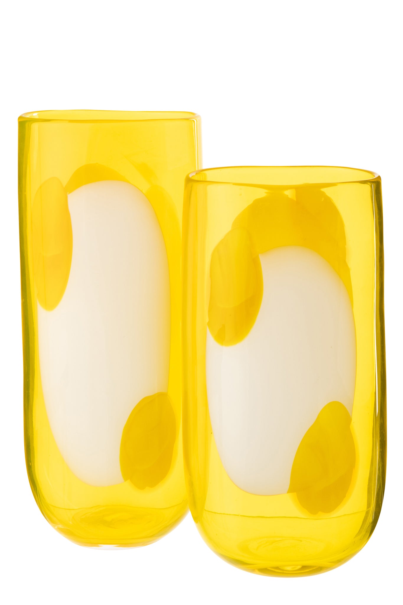 J-LINE VASE MONA GLASS TRANSPARENT/YELLOW LARGE