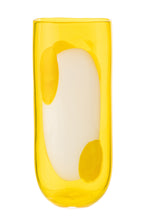 J-LINE VASE MONA GLASS TRANSPARENT/YELLOW LARGE