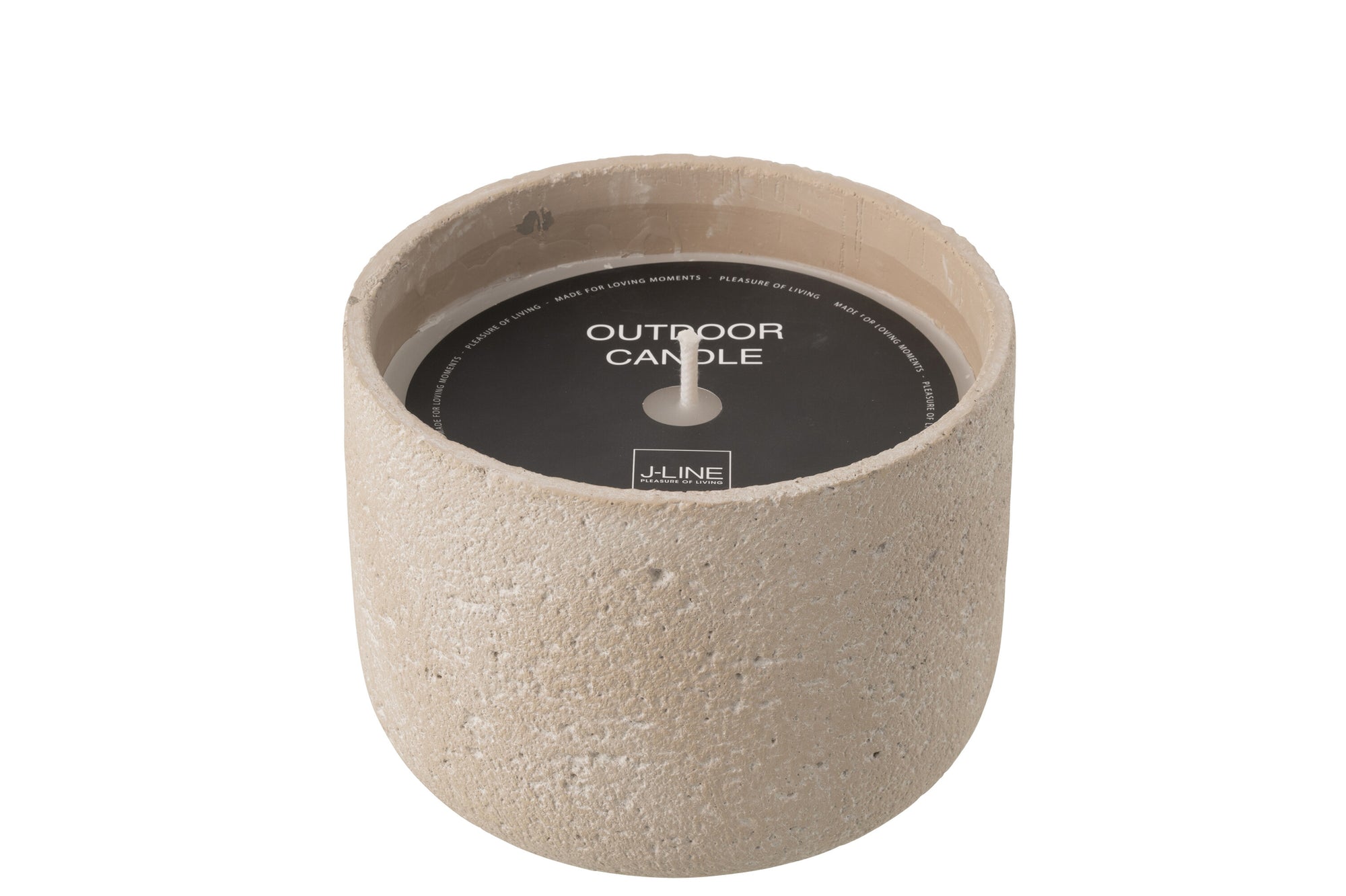 J-LINE OUTDOOR KAARS ROND LICHT BEIGE GROOT 47U