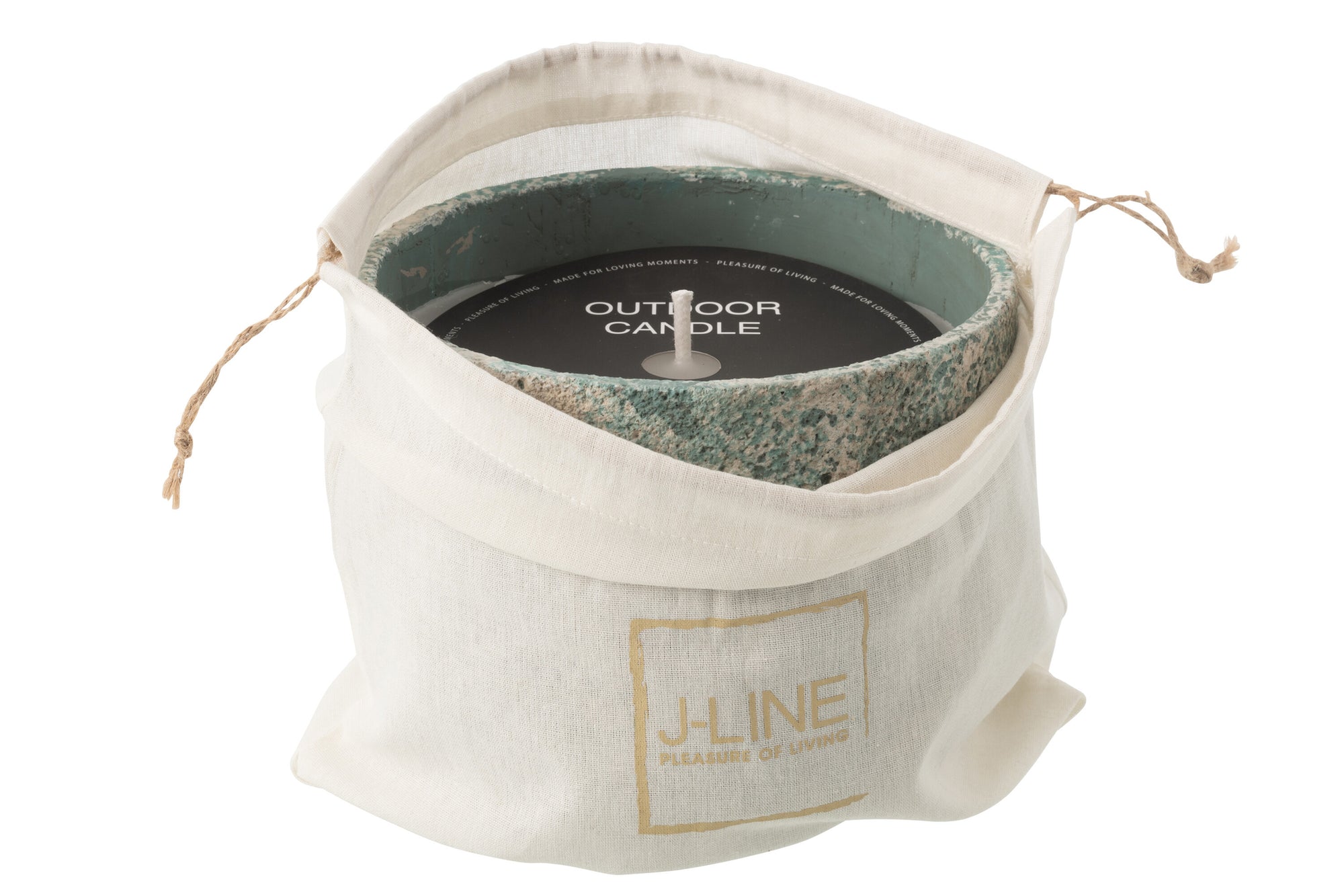 J-LINE OUTDOOR KAARS ROND TURQUOISE GROOT 47U