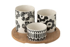 Appetizer Set Ceramic White/Black Small - Tuincentrum Lopik