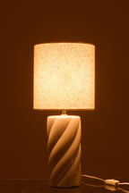 Table Lamp Swirl Ceramic White/Natural Large - Tuincentrum Lopik