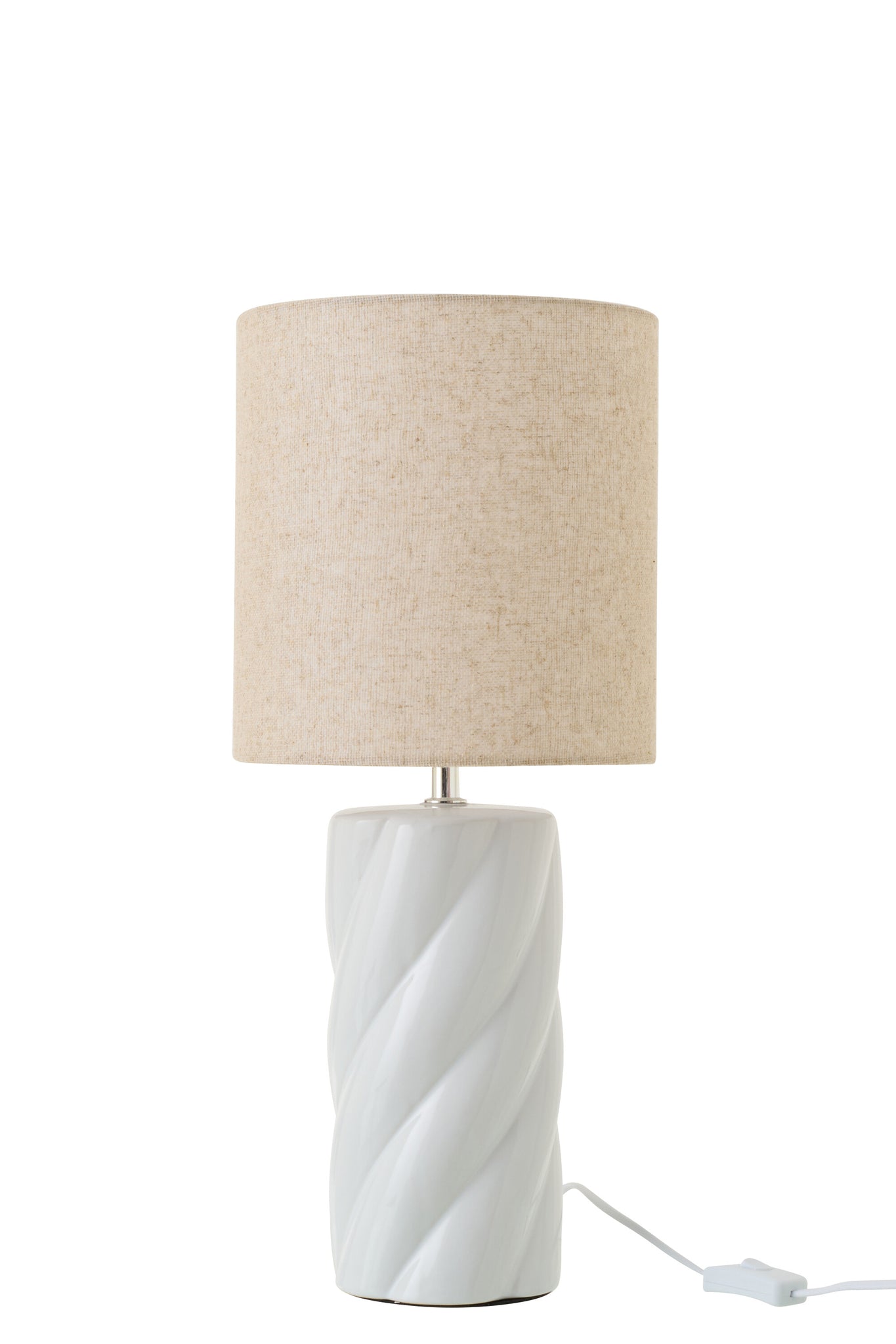 Table Lamp Swirl Ceramic White/Natural Large - Tuincentrum Lopik