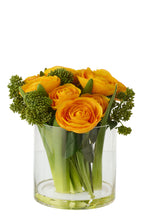 Ranunculus In Vase Fabric Yellow/Transparent Large - Tuincentrum Lopik