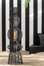 Zwarte metalen vloerlamp met touw - Tuincentrum Lopik