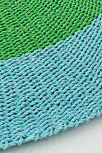 Rug Striped Raffia Light Blue/Green - Tuincentrum Lopik