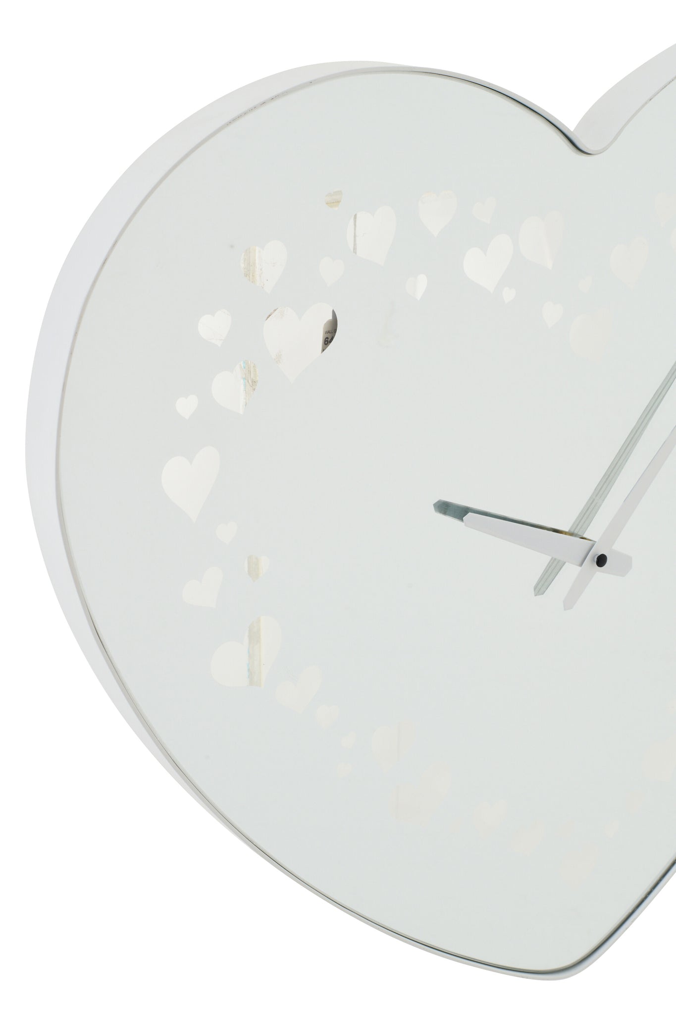 J-LINE WALL CLOCK HEART GLASS WHITE - Tuincentrum Lopik