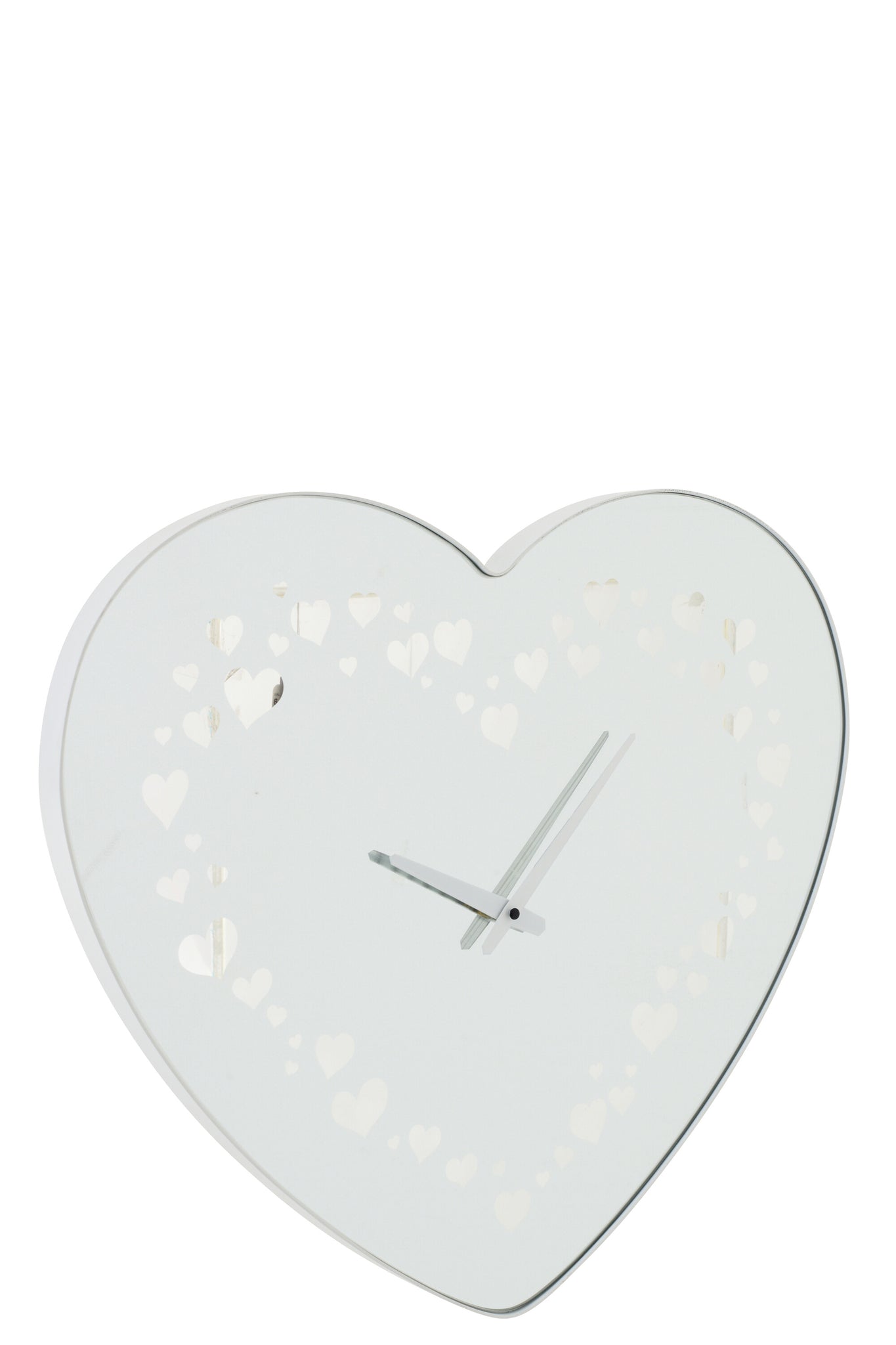 J-LINE WALL CLOCK HEART GLASS WHITE - Tuincentrum Lopik