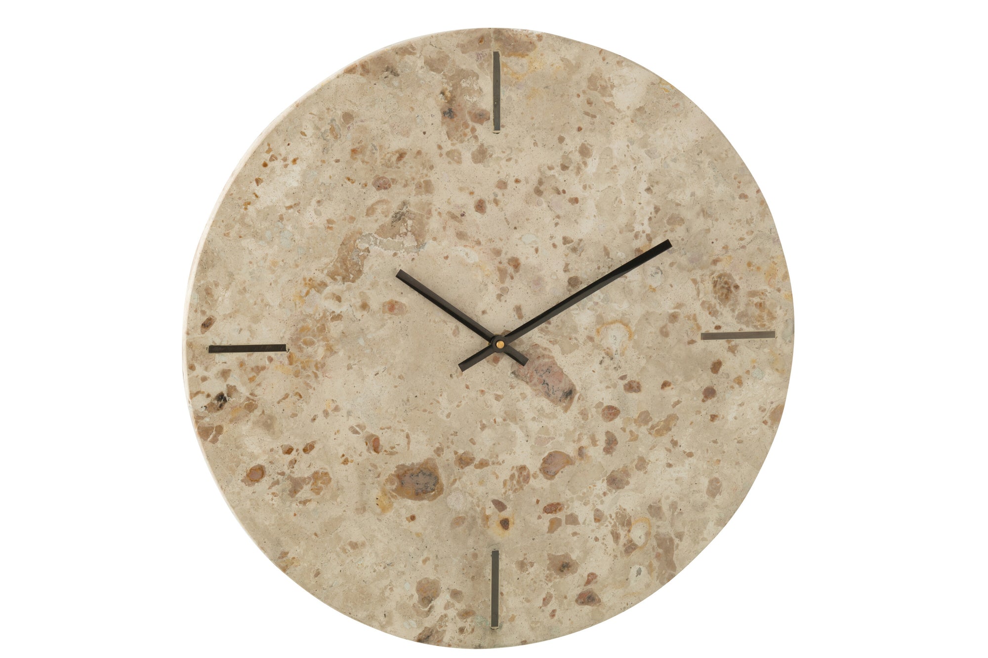 J-LINE WANDKLOK ROND MARMER BEIGE/ZWART - Tuincentrum Lopik