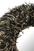 J-LINE WANDSPIEGEL ROND SISAL ZWART/WIT - Tuincentrum Lopik