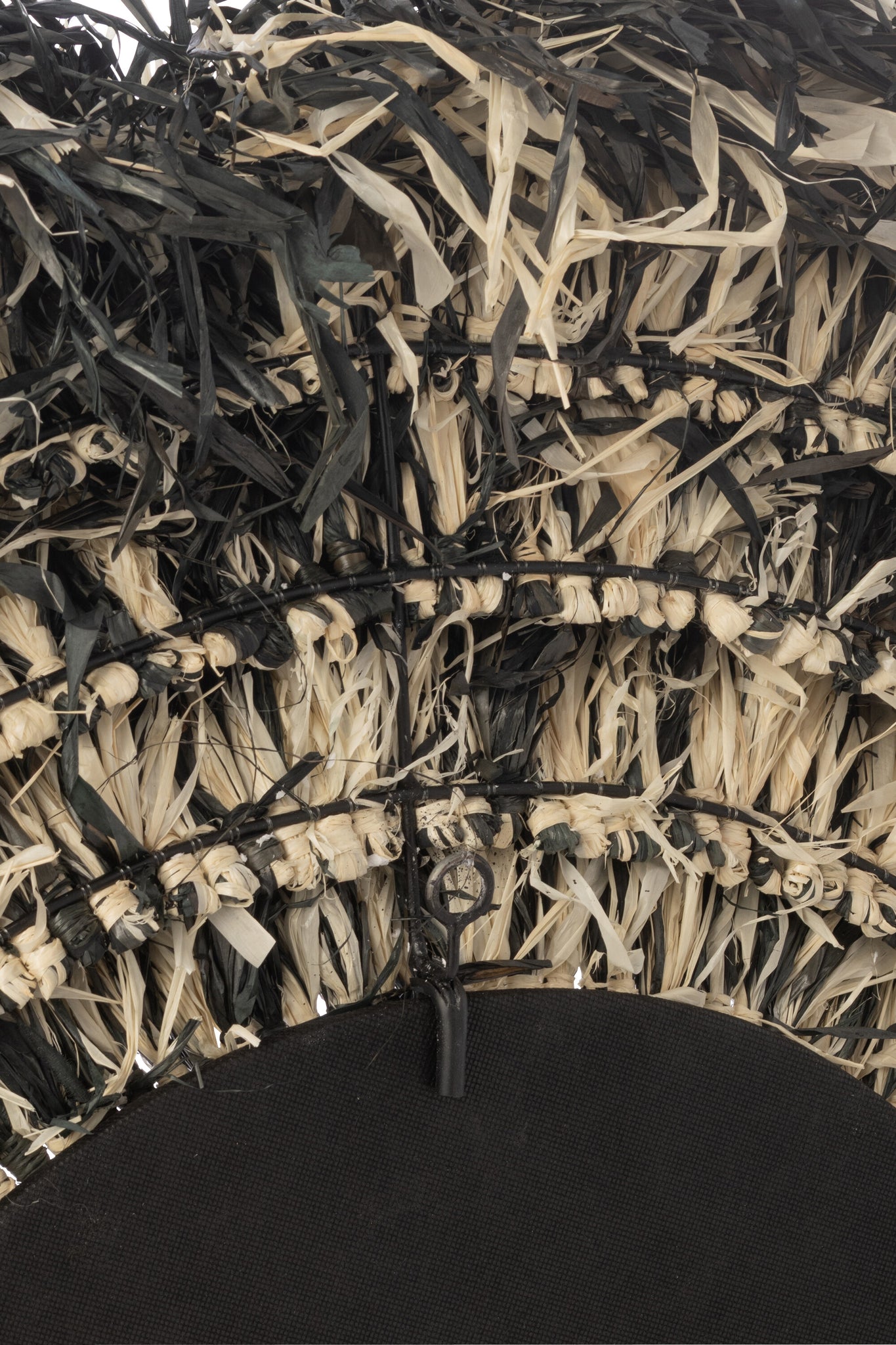 J-LINE WANDSPIEGEL ROND SISAL ZWART/WIT