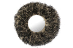 J-LINE WANDSPIEGEL ROND SISAL ZWART/WIT - Tuincentrum Lopik
