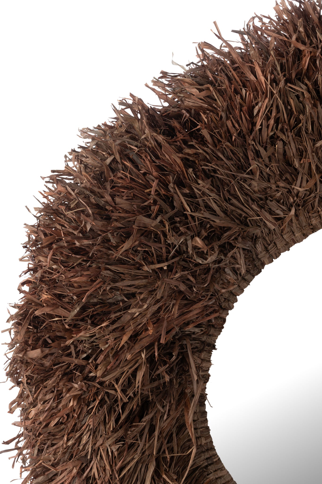 J-LINE WANDSPIEGEL ROND SISAL DONKERBRUIN