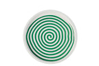 J-LINE TRAY ROUND MANGO WOOD GREEN/WHITE