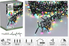 Microcluster -  8 Meter - 400 Led - Soft Multi Colour - Kerst - Festival