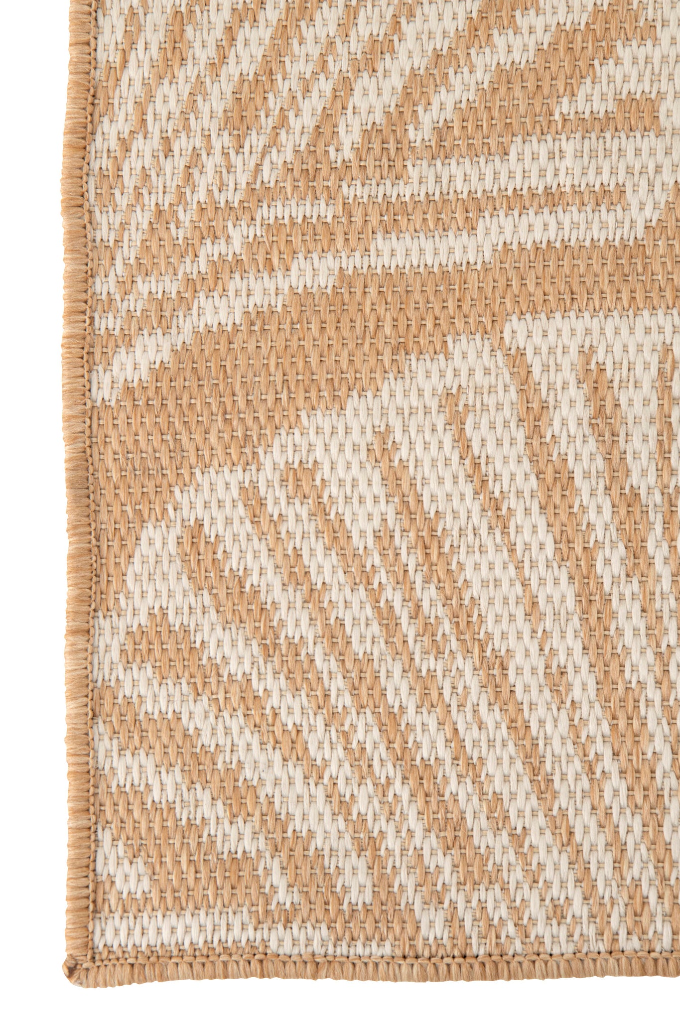 Rug Outdoor Leaves Polypropylene White/Natural - Tuincentrum Lopik