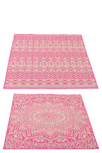 J-LINE BUITENKLEED MOZAÏEK POLYPROPYLENE ROZE/WIT 170 X 120 CM SET VAN 2 - Tuincentrum Lopik