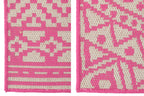 J-LINE BUITENKLEED MOZAÏEK POLYPROPYLENE ROZE/WIT 170 X 120 CM SET VAN 2 - Tuincentrum Lopik